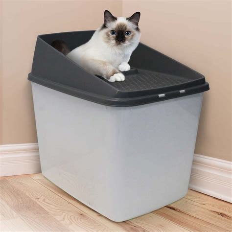 metal top entry cat litter box|largest top entry litter box.